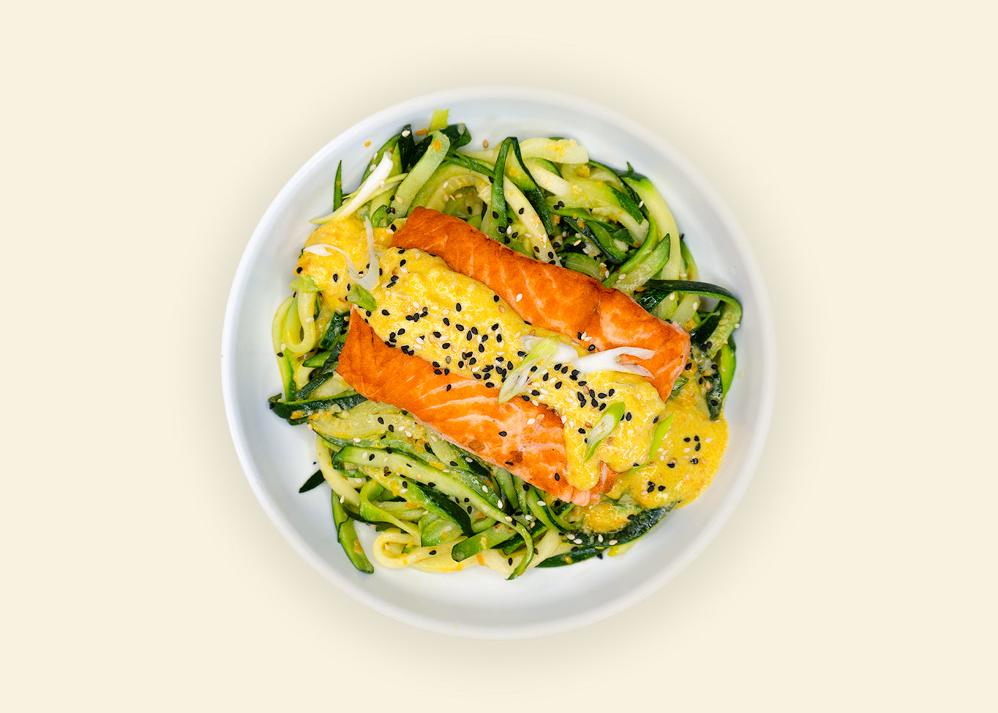 Wild Salmon Creamy Zoodles Bowl